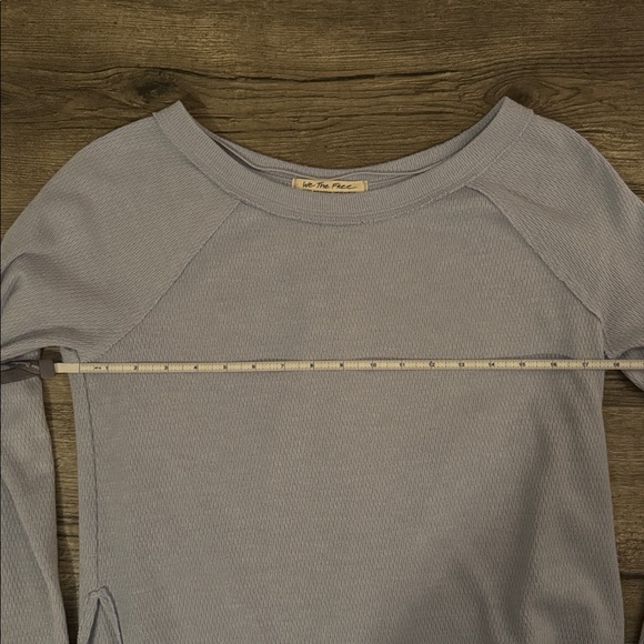 FREE PEOPLE | We The Free Snowy Thermal Blue Waffle Knit Top - Picture 10 of 11
